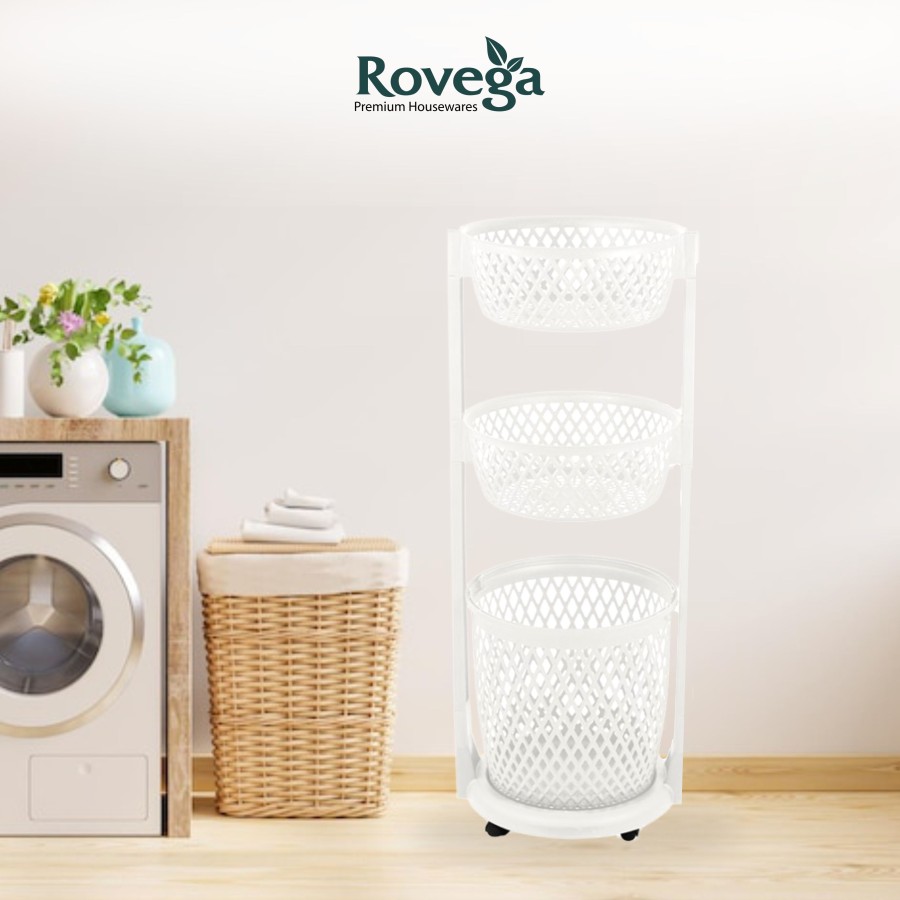 Rovega Keranjang Pakaian Laundry Basket 3 Level RLB-350